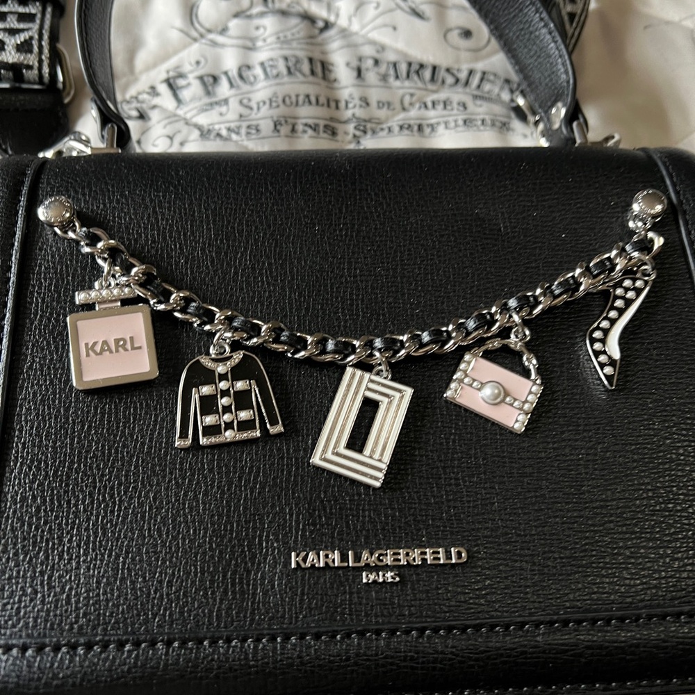 Karl Lagerfeld Black Leather Clutch